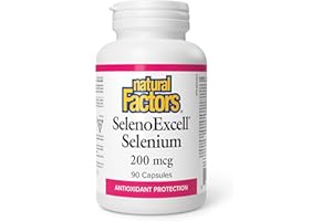 Natural Factors SelenoExcell Selenium 200 mcg, 90 Capsules, Antioxidant Protection, Gluten-Free, Non-GMO, Proudly Canadian