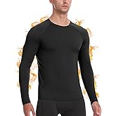 Twekfish Men's Thermal Compression Shirt, Long Sleeve Fleece Lined Workout Shirts Winter Cold Weather Athletic Base Layer Top