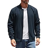 COOFANDY Men's Lightweight Bomber Jackets Casual Spring Fall Windbreaker Jacket Light Zip Up Coat With Pocket