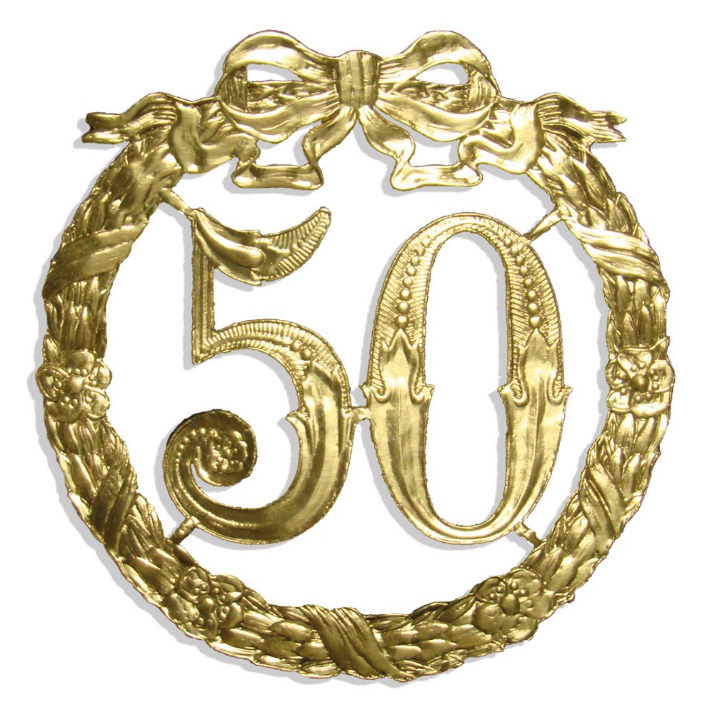 Kunze Dresden Party Anniversary Jubilee Number 50, 5-1/8-Inch, Gold — image 1