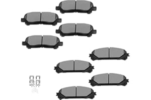 BRAKEUS D1324 D1325 Front Rear Disc Ceramic Brake Pad Set w/Hardware For Toyota For Highlander 2008-2013