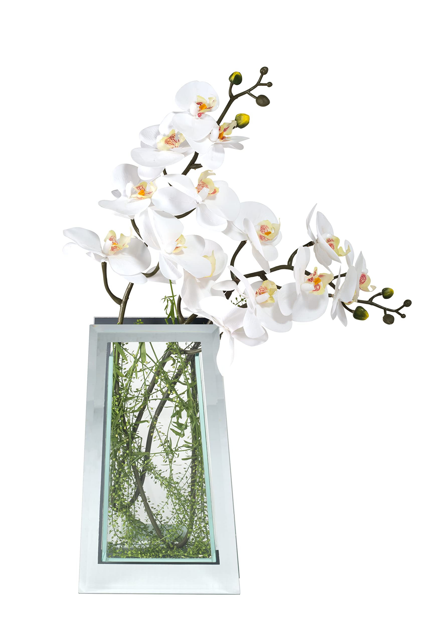 Royal Imports Flower Glass Vase Decorative Centerpiece For Home Or Wedding - Mirror Tapered Vase, 13.5" Tall, 8" Wide, 2" Opening