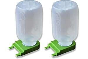 FOXHOUND BEE COMPANY Foxhound Bee Co: Honey Bee Feeder for Beekeeping with Plastic Entrance Feeder and Extra Large Half Gallon Bottle for Feeding Sugar Syrup or Water to Bee Hives - 2 Pack