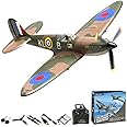 VOLANTEXRC RC Plane Spitfire Fighter 4CH Remote Control Airplane RTF with Aileron, Gyro, Aerobatics & 3 Modes to Fly, Hobby Radio Controlled Warbird Aircraft for Adults, Beginners, Boys (Green)