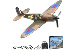 VOLANTEXRC RC Plane Spitfire Fighter 4CH Remote Control Airplane RTF with Aileron, Gyro, Aerobatics & 3 Modes to Fly, Hobby Radio Controlled Warbird Aircraft for Adults, Beginners(Green)