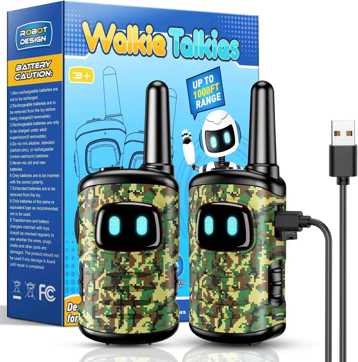 Veopoko Walkie Talkie for Kids, Rechargeable Toys for 3-12 Year Olds, Gifts for Boys & Girls, Xmas Gifts, Outdoor Toys