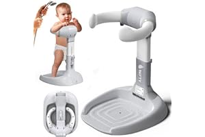 Baby Shower Stand with Anti-Slip Base & Anti-Pinch Silicone, Adjustable Foldable Baby Bath Support for Toddlers 6-36 Months, 