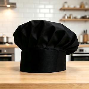 Elastic Chef Hat, Reusable Breathable Kitchen Cooking Cap, Uniform Work Accessory for Kitchen Staff
