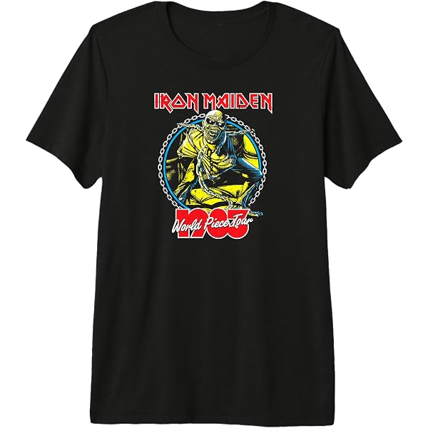 Amazon.com: Iron Maiden T Shirt World Piece Tour 1983 Band Logo