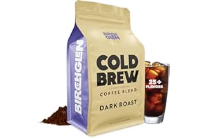 KITCHENTOOLZ 1 lb Dark Roast Cold Brew Coffee Blend, Coarse Ground Colombian - Birch Glen Roasters - 16 oz Resealable Bag