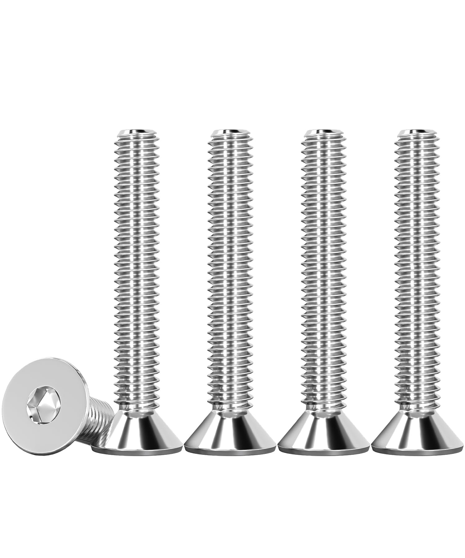 Drenky M4 Bolts, Socket Screws DIN 7991 / ISO 10642 Countersunk Bolts Rustproof Hex Screws 304 Stainless Steel Machine Screws Fully Thread, M4 X 30mm, 50 Pcs — image 1