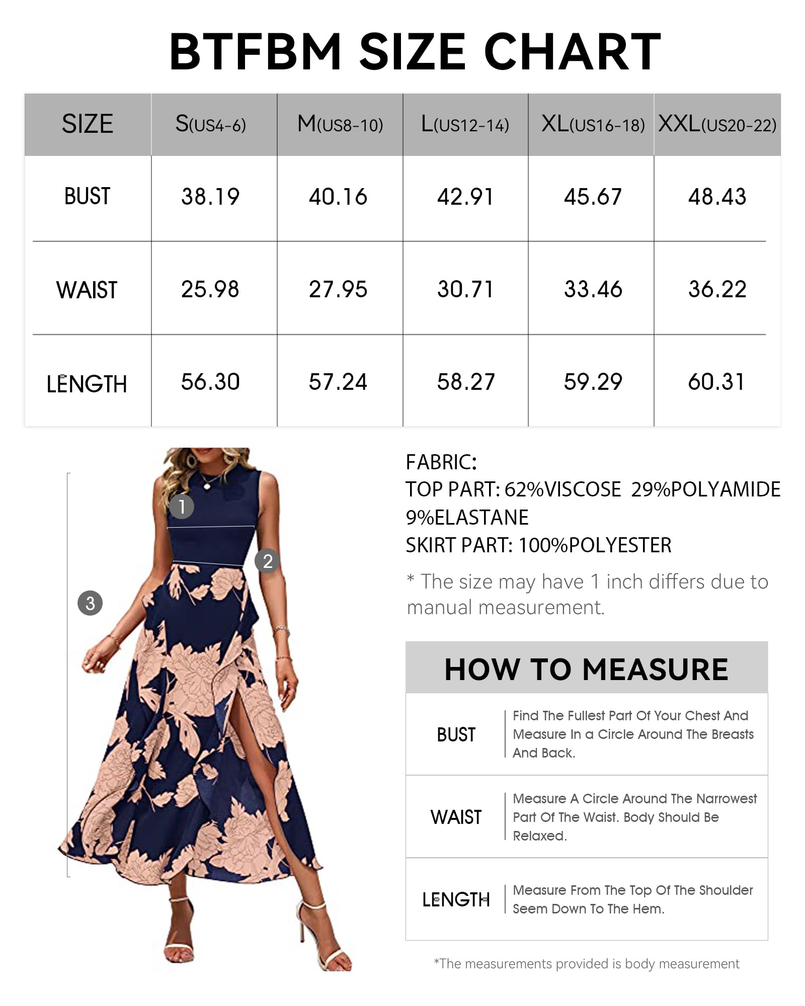 BTFBM Women Casual Sleeveless Summer Dresses 2024