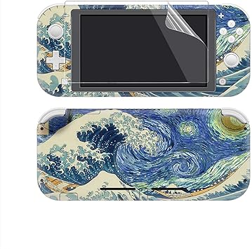 Extremerate The Starry Night Wave Print Stickers Full Set Faceplate Skins 2pcs Screen Protector For Nintendo Switch Lite Nsl Console Amazon Ca Electronics
