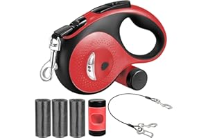 26Ft/8m Retractable Dog Leash - for Medium to Large Dogs Up to 110lbs, Heavy Duty Retractable Leash with Chew Proof Cable, LE