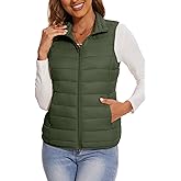 SMENG Women's Lightweight Quilted Puffer Vest Sleeveless Stand Collar Zip-Up Padded Outerwear Gilet