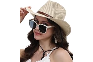 WOOH Summer Straw Hats for Women,Beach Hats for Women Foldable,Panama Wide Brim Hat for Garden,Premium Package UPF80+