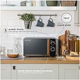 Russell Hobbs 17L 700W Scandi Compact Microwave Black Wood Handle Dials view 5