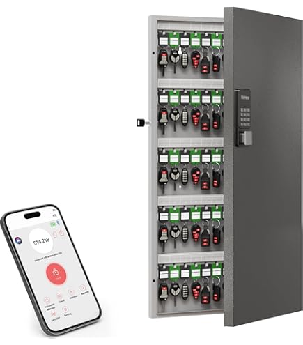 Amazon.com: DiDiHere 120 Key Lock Box Wall Mount, APP