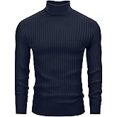 Lion Nardo Men's Turtleneck Sweater Slim Fit Turtle Neck Sweater for Men Long Sleeve Pullover Sweater Thermal Sweater