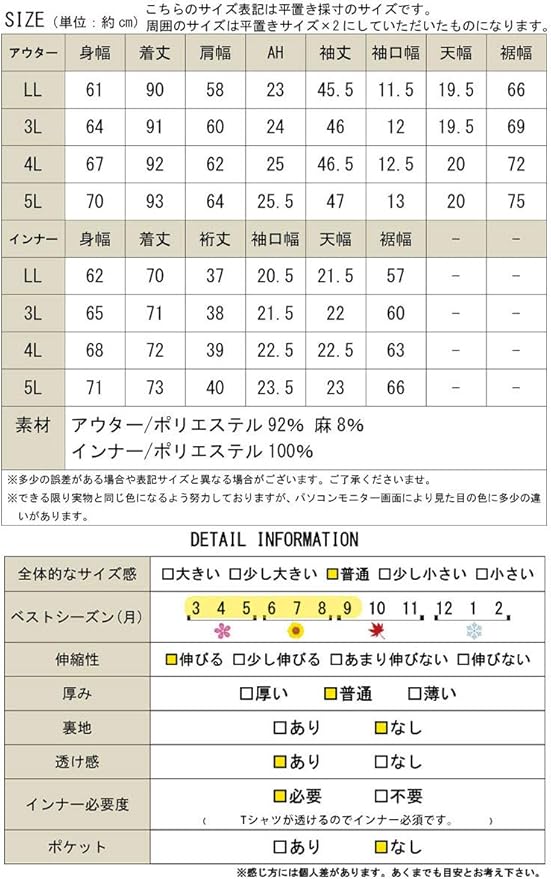 Amazon ゴールドジャパン 大きいサイズ レディース 2点 セット リネン 混 カーディガン 花柄 カットソー アンサンブル 半袖 長袖 Tシャツ カットソー 通販