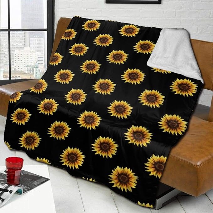 KCOUU - Manta de franela con diseño de girasol para sofá o cama, súper