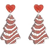 Christmas Earrings for Women Cute Christmas Tree Stars Hearts Bells Dangle Drop Earrings Winter Colourful Holiday Earrings Xmas Party Jewelry