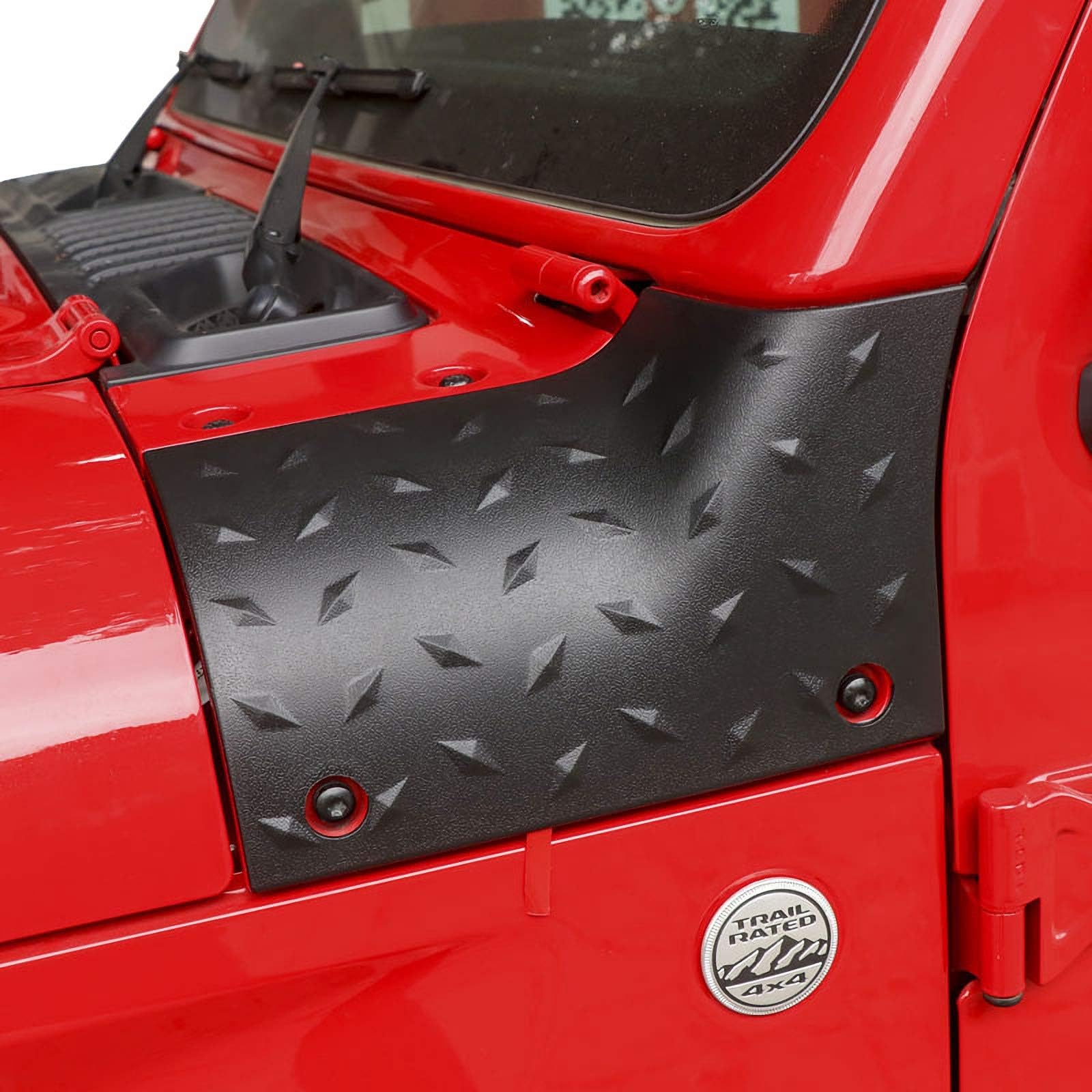 Kooun Jeep Wrangler JL Cowl Body Armor Cover Corner Guards - Fits JL & 2020 Jeep Gladiator JT, Extra Protection Decoration, Textured Black, Pair