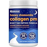 NativePath Collagen PM - Honey Chamomile Nighttime Collagen Peptides Powder with Magnesium, GABA, L-Theanine and Melatonin - 20 Servings