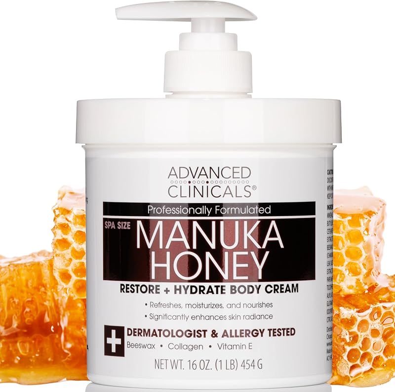 Advanced Clinicals Manuka Honey Cream Moisturizer 454g Body Butter