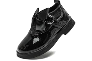 KOSISOK Kids Oxford Shoes Girl’s Boy’s Dress Shoes Lace-Up School Uniform Shoes Loafer Flats