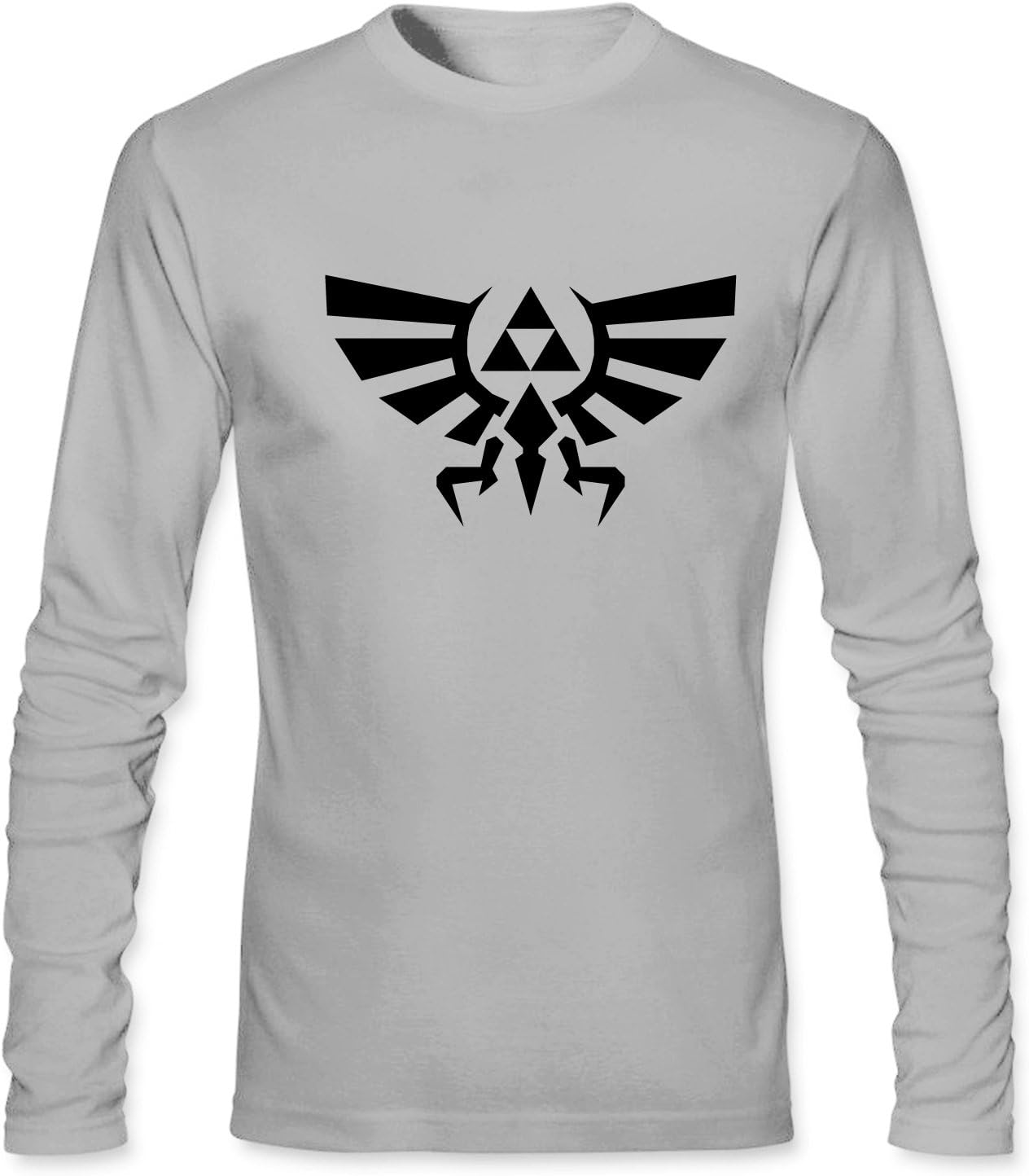 Tcoo Men's Eagle Triforce The Legend Of Zelda Skyward Sword Triforce Cotton Long Sleeve T-shirt Grey M