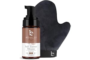 BEAUTY BY EARTH Self Tanner Tanning Mousse Kit - USA Made with Natural & Organic Ingredients, Self Tanner Mousse and Mitt, Tan Kit, Fake Tan Tanning Foam, Medium to Dark, Sunless Tanners Best Sellers