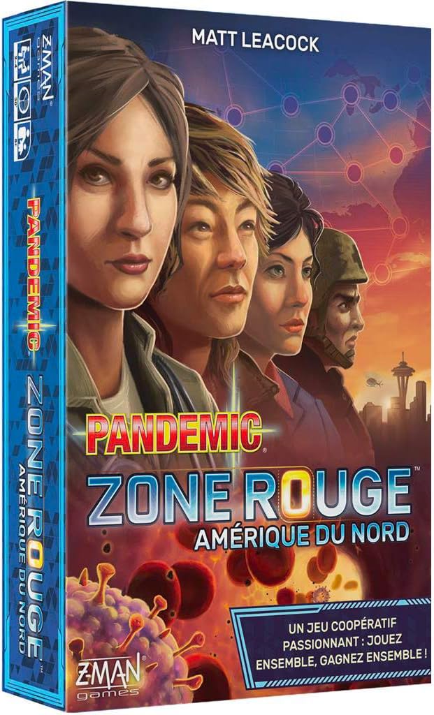 Z-Man Pandemic Zone Red North America, Pandemic Red Zone: North America, 2 x 6 x 9 inches