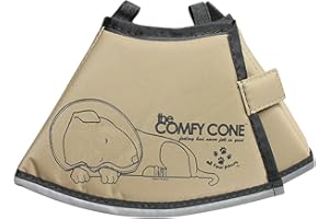 All Four Paws Comfy Cone Pet Cone for Dogs, Cats, Small, Tan - Comfortable Soft Dog Cone Collar Alternative for After Surgery, Wound Care, Spay, Neuter - Dog and Cat Recovery Elizabethan-Collar