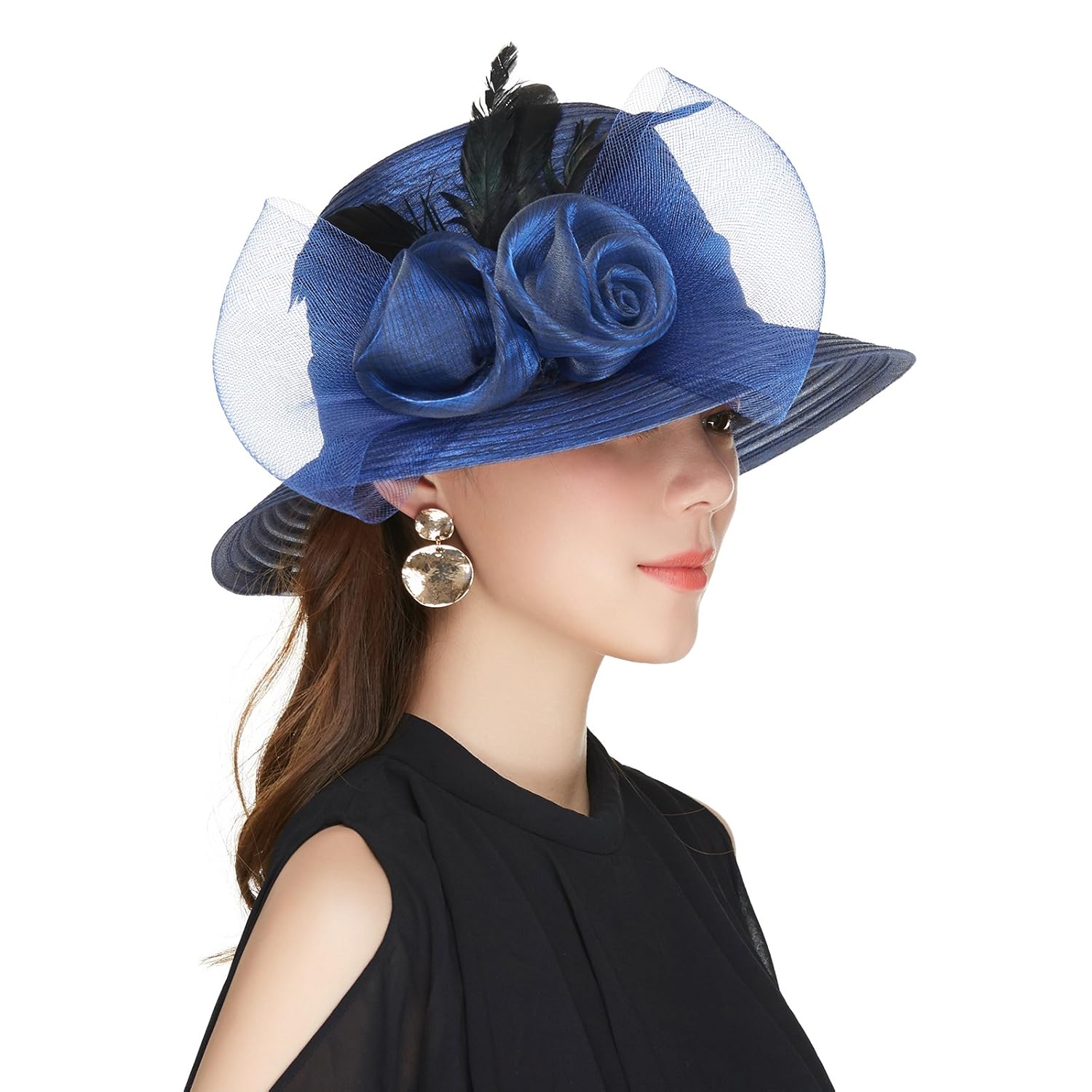 navy blue church hats