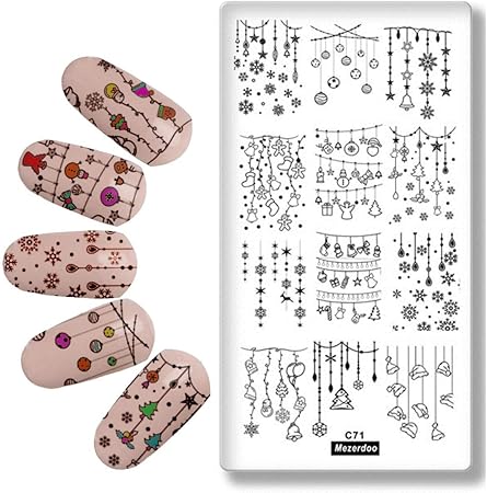 Amazon 1本ネイルスタンパプレート3dクリスマスパターンdiy花火スノーフレークサンタクロースネイルアート画像スタンププレートを刻印ネイル ステンシルxmsマニキュアテンプレートデコレーション C71 Mezerdoo ネイルスタンパー ステンシル 通販
