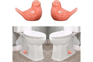 RENUIS 2 Pcs Ceramic Bird Toilet Floor Bolt Caps,Cute Bird Toilet Screw Caps Decorative,Toilet Bolt Figurine,Toilet Bowl Cap Covers,Decorative Bathroom Toilet Bolt Easy Installation (Bird-Red)