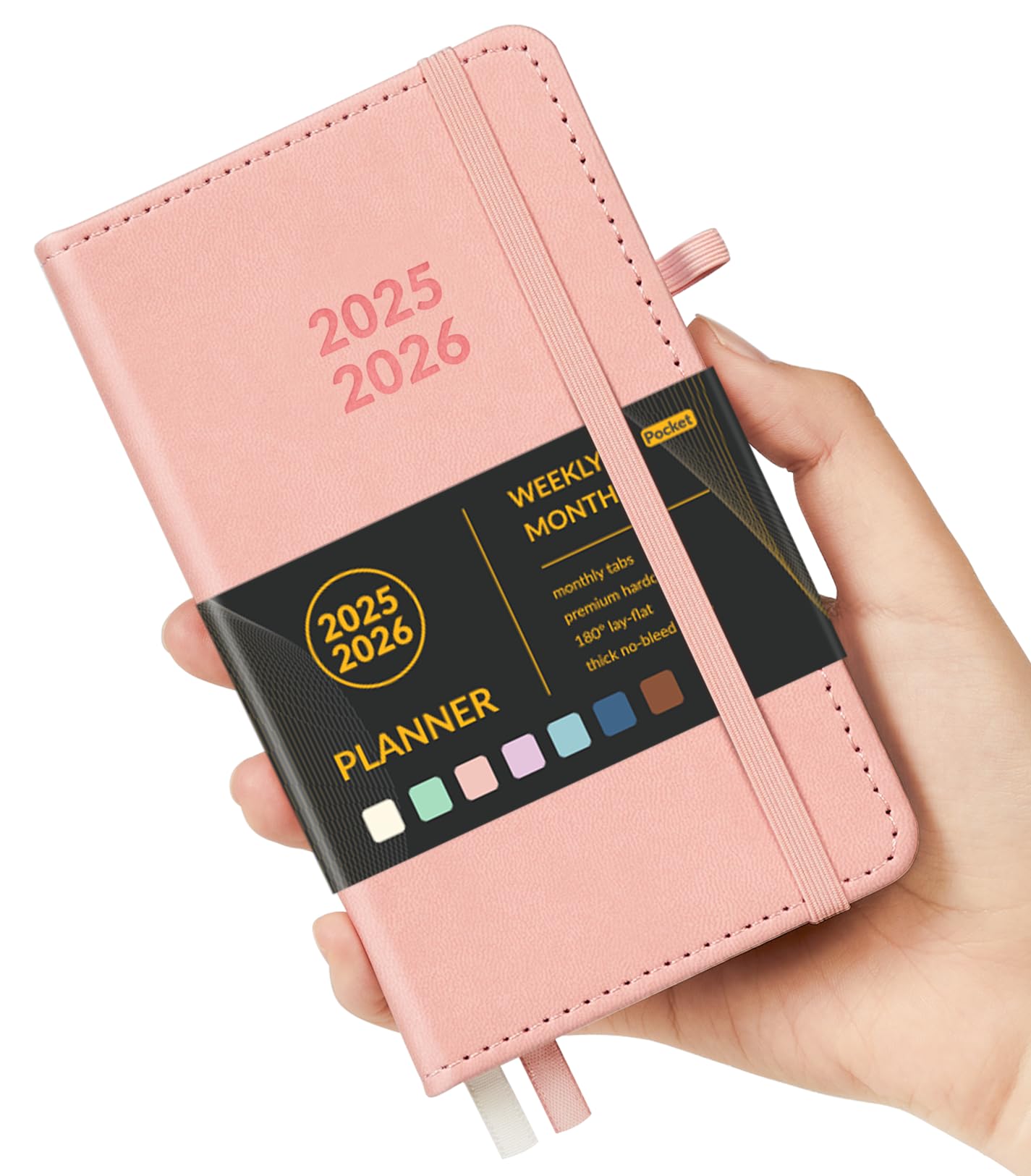 Photo 1 of Forvencer Pocket Planner 2025-2026, Weekly & Monthly Planners with Month Tabs for Purse 3.5" x 6", 12 Months (July 2025 - June 2026), Small Daily Academic Calendar with Elastic Band, Hardcover Agenda, for Women, Teacher