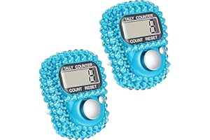 2Pcs Blue Electronic Finger Tally Counter, Convenient Finger Clicker Counter, Portable Digital Display Tally Counter, Resetta