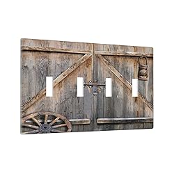 Wood Garage Barn Door Cabin 4 Gang Quad Toggle