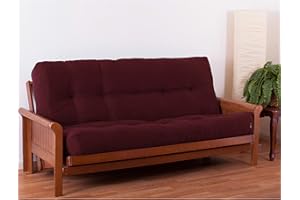 Blazing Needles Renewal 9" Twill Futon Mattress, Full, Burgundy