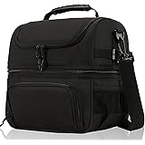 Adult Insulated Lunch Box Double Compartment Lunch Bag for Men Women Lagre Capacity Reusable Leakproof Cooler Tote Bags for W