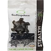 SOFTSPIKES Unisex Adult Black Stealth Golf Cleats, Black/Silver, Clamshell US
