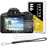 iDaPro Screen Protector for Canon EOS R50 / EOS R8 + Hand Lanyard [3+1 Pack] Tempered Glass Easy Installation