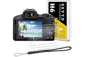 iDaPro Screen Protector for Canon EOS R50 / EOS R8 + Hand Lanyard [3+1 Pack] Tempered Glass Easy Installation