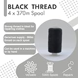 D.A.Y. Republic 500m Sewing Thread - Strong Black & White 4pc Spools view 3