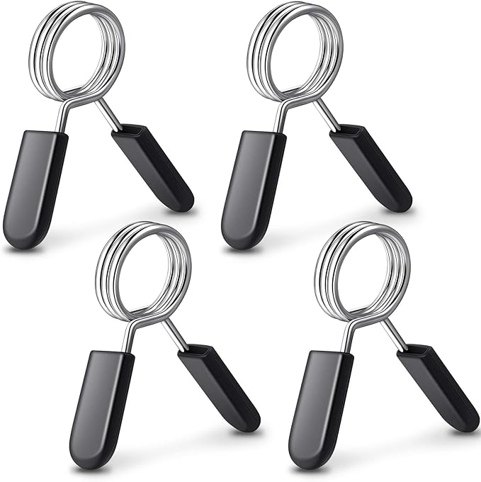 4 Pieces Steel Barbell Spring Clip Collars Dumbbell Lock Clips with