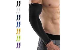 HiRui Arm Compression Sleeves for Men Women Youth, UV Protection 20-30mmHG Support Tattoo Cover, Breathable Moisture-Wicking