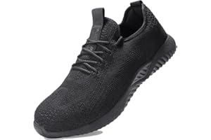 Furuian Steel Toe Shoes for Men Women Waterproof Work Shoes Safety Sneakers Shoes Comfortable Lightweight Puncture Proof Slip on Indestructible Work Shoes