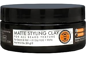 Beard Guyz Matte Styling Clay – Strong‑Hold for Beard & Hair – Natural Texture & Matte Finish Styling Clay for Men’s Grooming, 3 oz